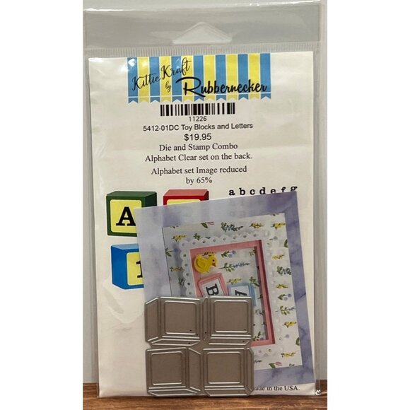 RARE HTF Kittie Kraft Rubbernecker Alphabet stamp and toy block die combo 11226 - Picture 1 of 4